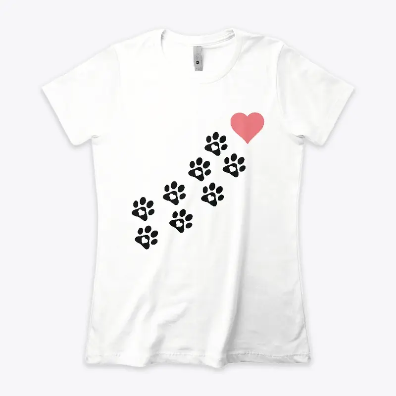 Women Graphic Paw Dog Love Style Cartoon